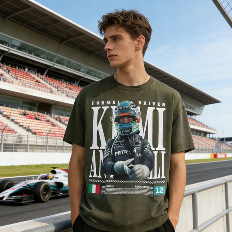 Personalized F1 Racer Graphic T-Shirt Custom Number 12 Racing Tee Gift for Italian F1 Fans and Young Racing Enthusiasts