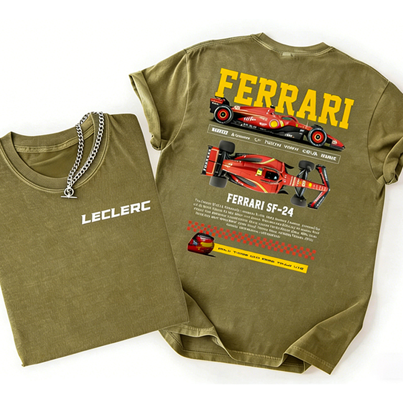 Personalized Leclerc Ferrari SF-24 F1 Racing T-Shirt Formula 1 Fan Gift for Boyfriend and Racing Fans