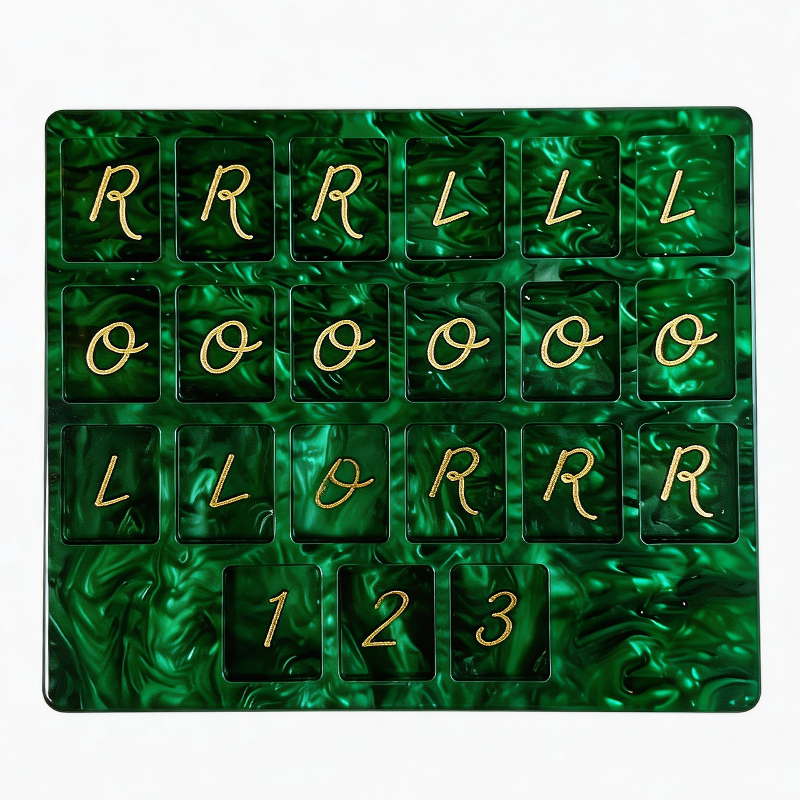 Acrylic Solo Mahjong Board Marbled Finish Pearescent Practice Tool 3D Printed Board Single Player Training Customizable Colors Colors Training Aid