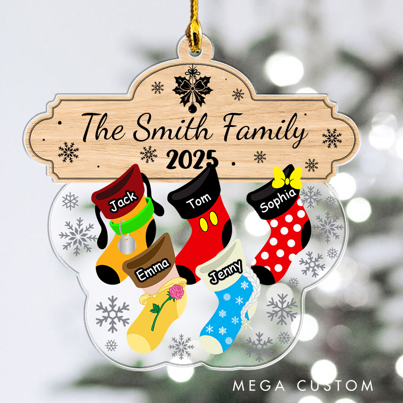 Personalized Family Stocking Christmas Ornament 2025 Acrylic Ornament Movie Christmas Gift Film Xmas Gift Christmas Decor