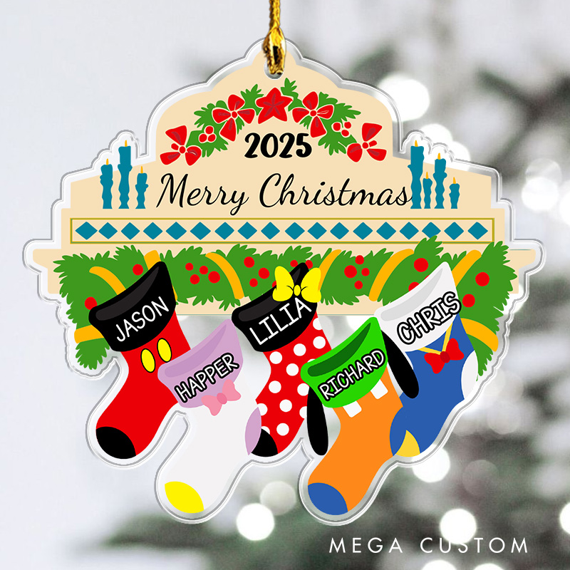 Personalized Dreamy Family Stocking Christmas Tree Ornament 2026 Acrylic Ornament Movie Christmas Gift Film Xmas Gift Christmas Decor