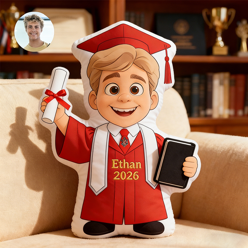 Personalized Graduation Pillow with Custom Face and Name Unique Graduation Present
