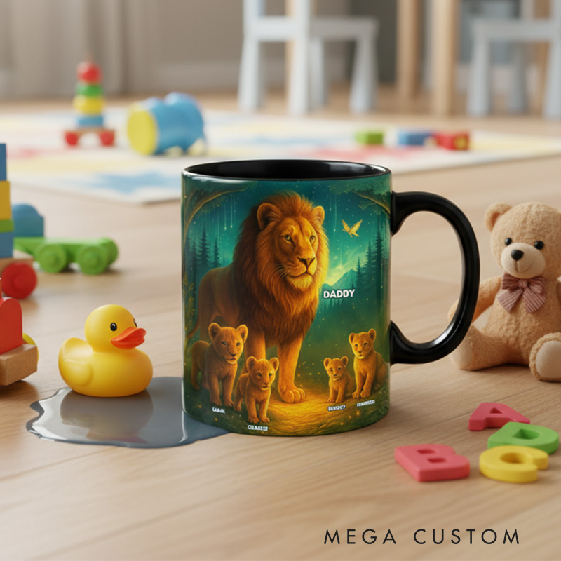 Personalized Lion Dad Mug TV Show Mug Movie Lover Gift for Dad Father Family Father's Day