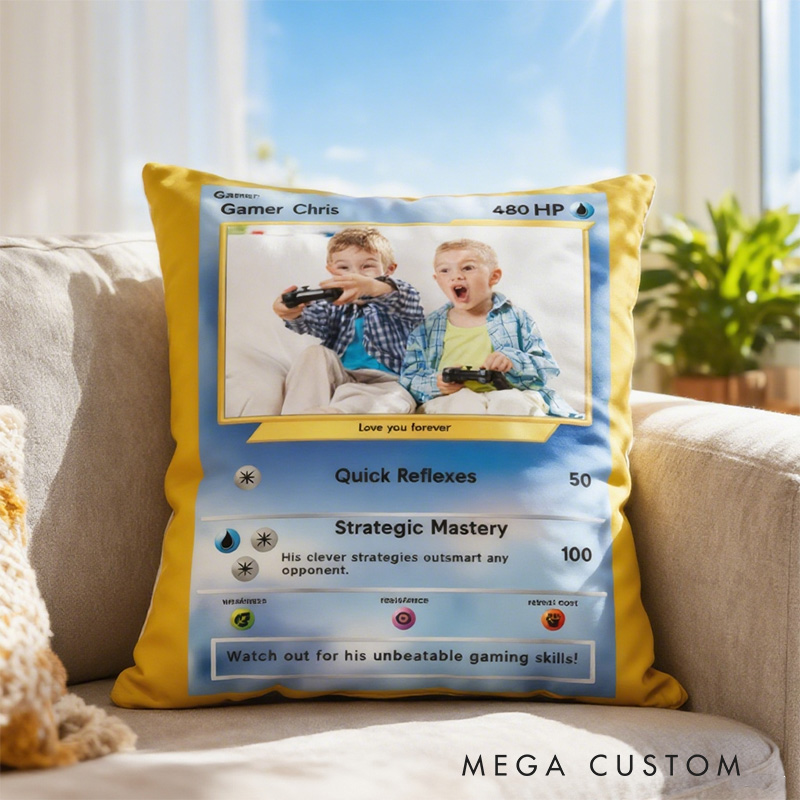 Personalized Classic Game Card Shaped Pillow for Game Lovers  Pillow Christmas Gift for Kids