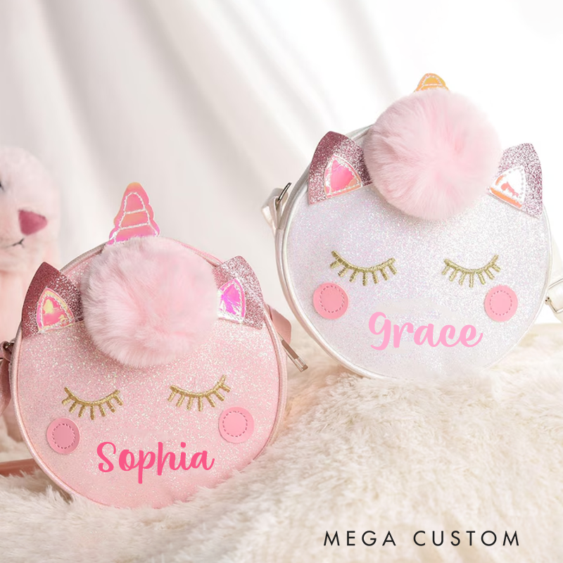 Personalized Unicorn Toddler Purse Unicorn Crossbody Bag Unicorn Bag with Name Custom Flower Girl Gift Little Girl Birthday Gift Christmas Gifts