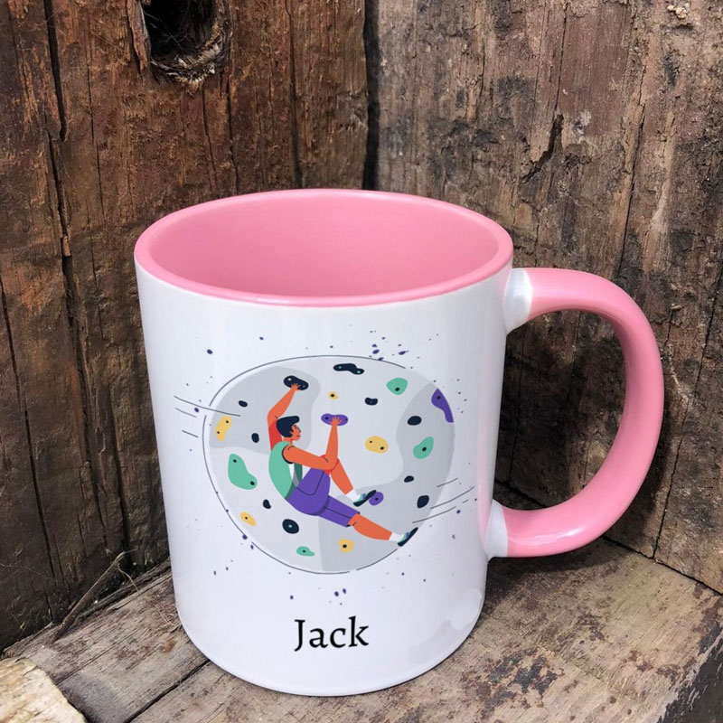 Personalised Rock Climbing Mug Present for Climbing Lovers Gifts for Climbers Hobby Mug Gift Outdoor Adventure Lover