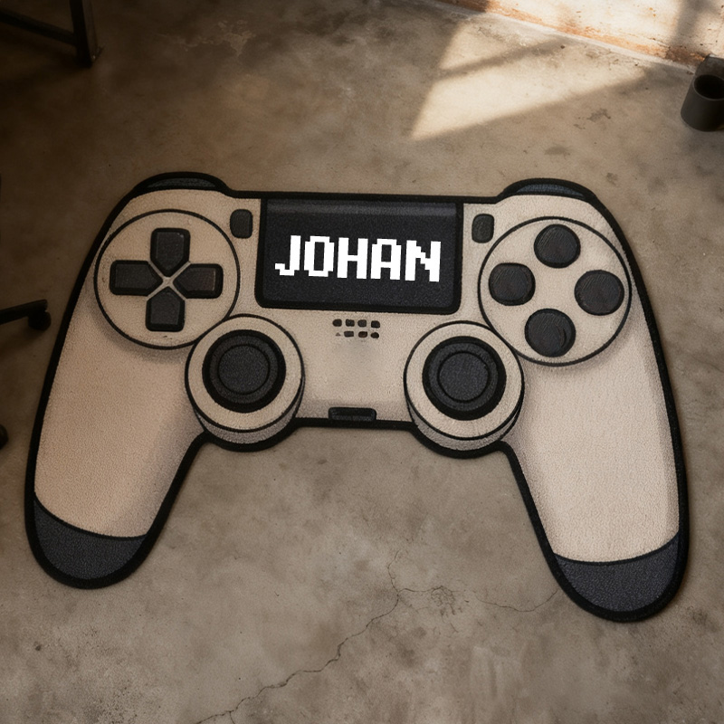 Personalized Retro Gamepad Themed Digital Print Carpet for Gamer Room Stream Setup or Teen Bedroom Decor Geek Gaming Lover Gift
