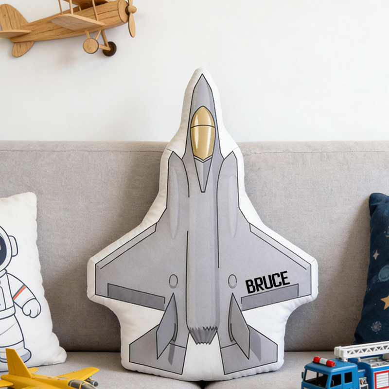 Personalized Custom Jet Plane Pillow for Kids Space Enthusiasts Gift Adventure Lovers Gift for Kids