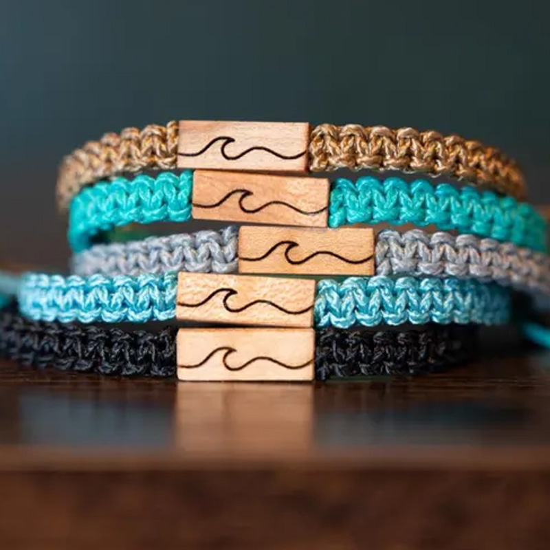 Personalized Hiking Boot Bracelet  Adjustable Macrame Bracelet Outdoor Adventure Lover Gifts