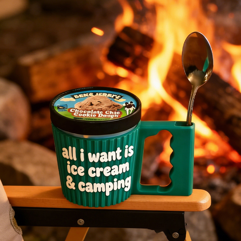 Personalized 3D Printed Ice Cream and Fishing Ice Cream Pint Holder Gifts for Fishing Ice Cream Lover