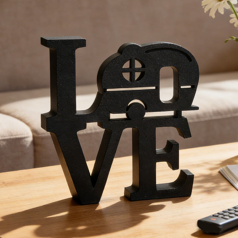 Personalized 3D Printed Camper Love Sculpture Camping Decor Sign Gifts for Campers Rv Gift Ideas