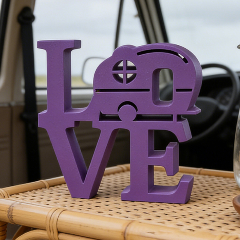 Personalized 3D Printed Camper Love Sculpture Camping Decor Sign Gifts for Campers Rv Gift Ideas