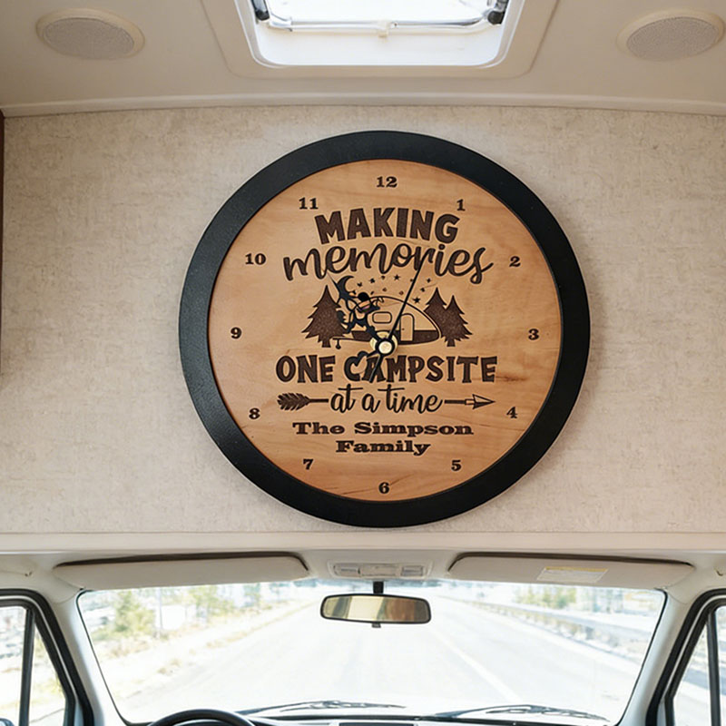 Personalized Camping Clock Rustic Family Camping Clock Camper Rv Rig 5th Wheel Trailer Family Camping Gifts