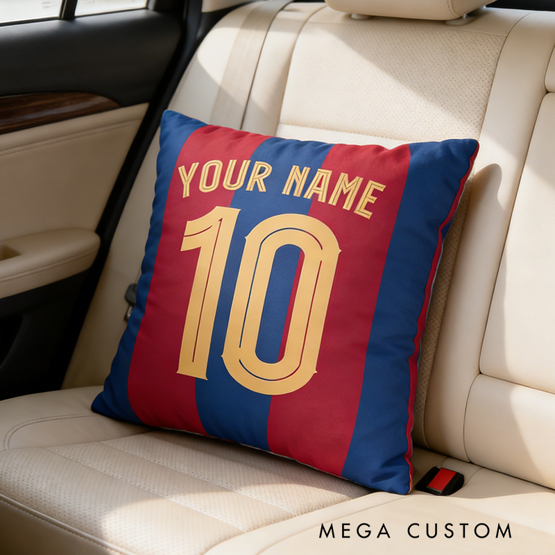 Personalized Soccer Jersey Pillow with Custom Name and Number Design
