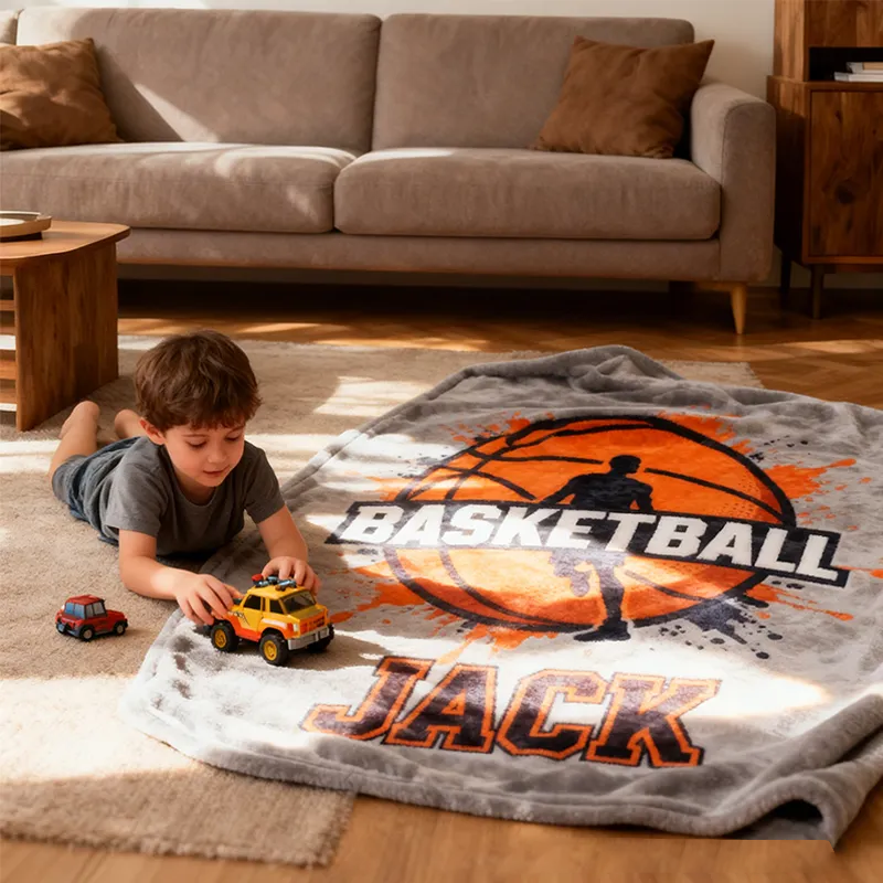 Personalized Basketball Lover's Blanket with Custom Name for Players and Fans
