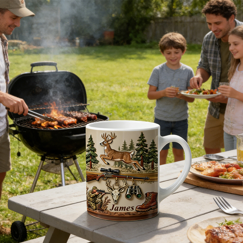 Personalized Hunting Adventure Mug Custom Name Outdoor Gift for Dad Husband Men