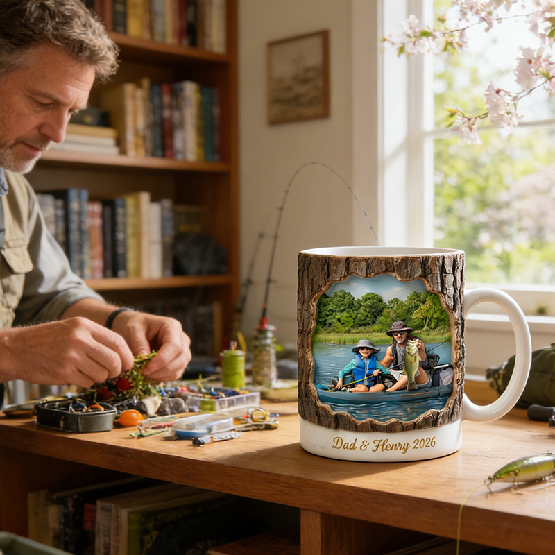 Personalized Fishing Mug Custom Photo and Name Gift for Fishing Lovers
