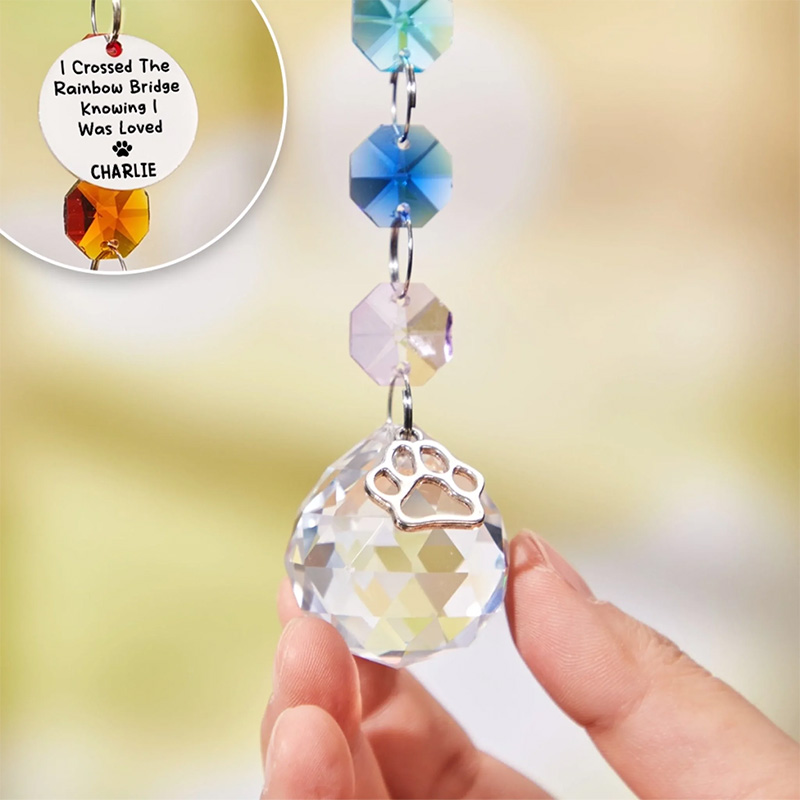 Personalized Forever In My Heart Memorial Rainbow Bridge Suncatcher Sympathy Gift For Pet Owners Pet Lovers