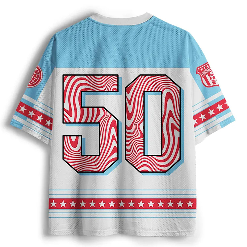 Personalized United We Stand Mesh Football Jersey Patriotic Wavy Stripe Sportswear