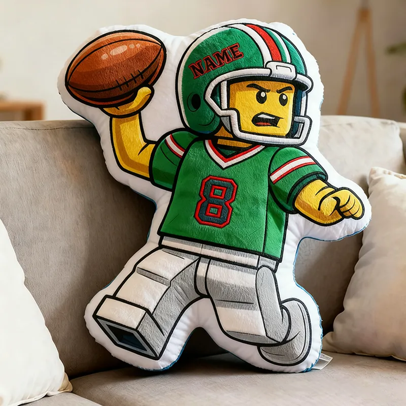 Personalized Football Player Pillow with Custom Name and Number for Sports Lovers and Kids