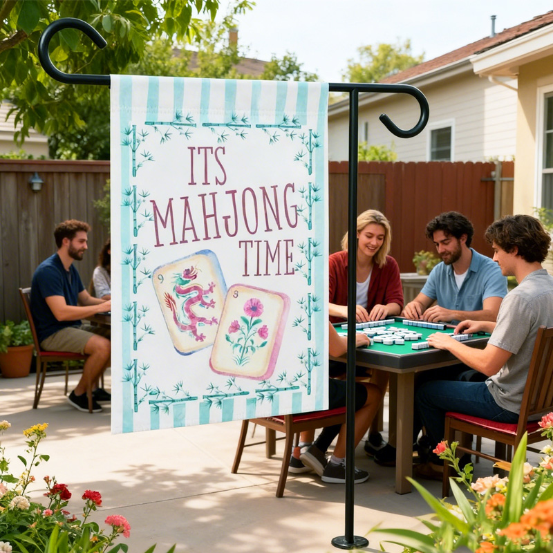 Mahjong Front Door Welcome Flag Mahjong Game Girls Night Decoration Garden Flag It’s Mahjong Time Garden Flag Mahjong Lover Gift Game Night