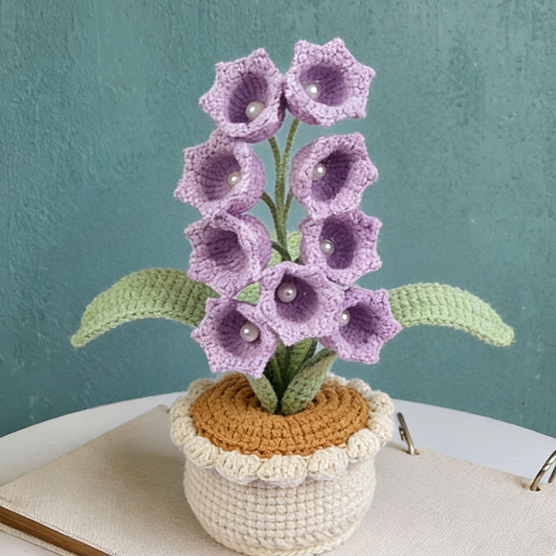 Mothers Day Gift Handmade Knitted Flower Pot Crochet Tulip Plant Gift for Mom Grandma Mother's Day Gifts