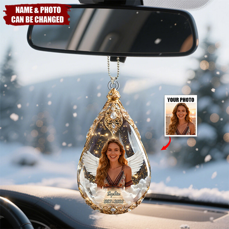 Personalized Memorial Sympathy Gifts For Loss Of Mom Dad Photo Car Ornament