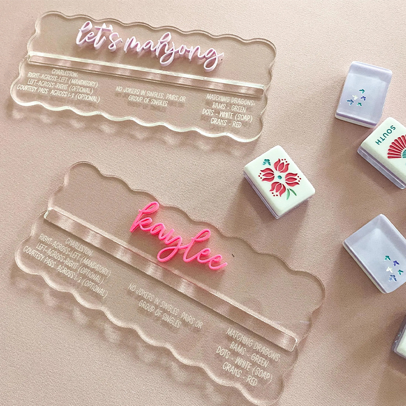 Personalized Mahjong Row Finder with Rules Scalloped Mahjong Line Reader Mahjong Gifts Mahjong Rule Helper for American Mahjong Lovers