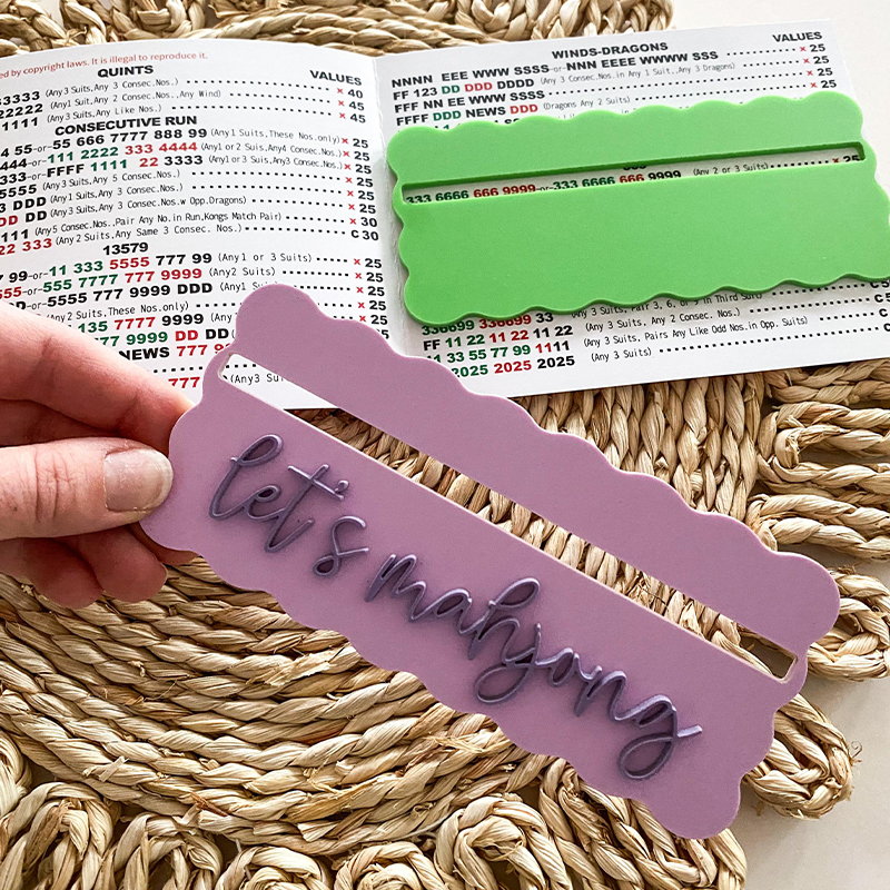 Personalized Acrylic Mahjong Line Reader Colorful Scalloped Line Reader Custom Name Game Accessory for Mahjong Lovers