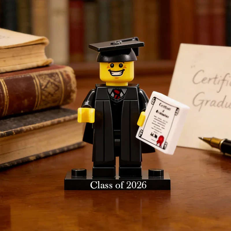 Personalized Graduation Minifigure Custom Mini Figure Graduation Gift for Him Her Graduate Keepsake Unique Grad Keepsake