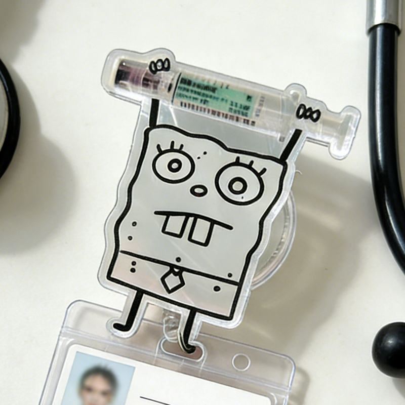 Personalized Funny Nurse Badge Reel Medical Humor Badge Reel Retractable ID Holder Nurse Badge Reel RN MD Pharmacy Healthcare Work Accessory