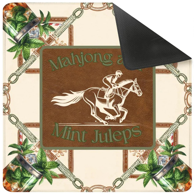 Personalized Equestrian Mahjong Table Mat Mahjong and Mint Juleps Mahjong Mat Mahjong Accessory for Mahjong Lovers