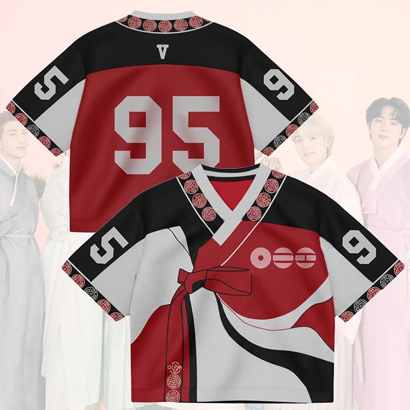 Personalized K-Pop Fan Crop Jersey  Arirang Tour Hanbok Style Mixed Jersey for Fans