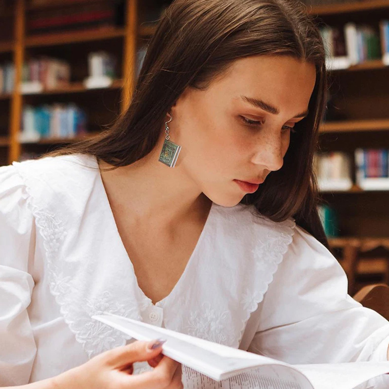 Personalized Mini Book Earrings Custom Tiny Book Lover Jewelry for Readers & Writers Unique Gift for Bookworms Librarians Book Lover Gifts