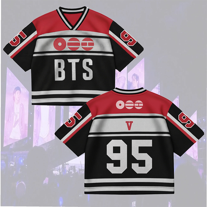 Personalized BTS Fans Crop Jersey K-Pop Member Crop Jersey New 2026 World Tour BTS Mixed Mesh Jersey Gift For Fans