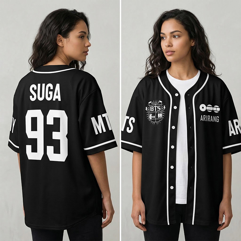 Personalized BTS Baseball Jersey K-Pop Army World Tour Shirt Bangtan Fan Merch BTS Members Jersey For Army Bangtan Comeback 2026 Gift For Fans
