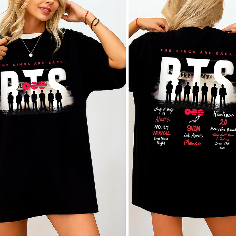 Personalized BTS Arirang Tracklist The Kings Are Back T-Shirt Bangtan 2026 Album Songs Concert Tee Merch Gift for K-Pop Fan