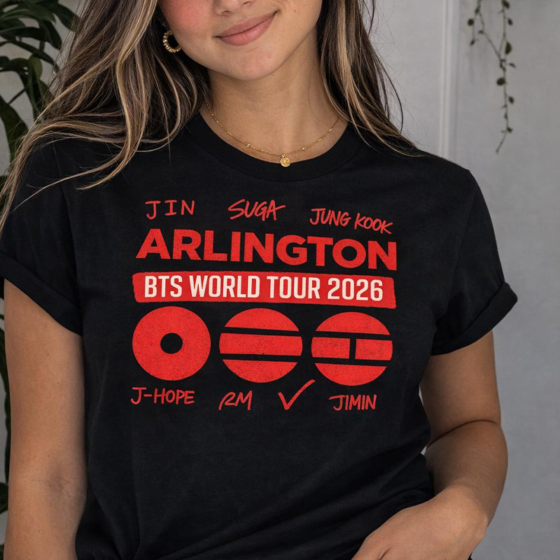 Personalized BTS World Tour 2026 T-Shirt Custom Concert City Checklist K-Pop Tee for ARMY