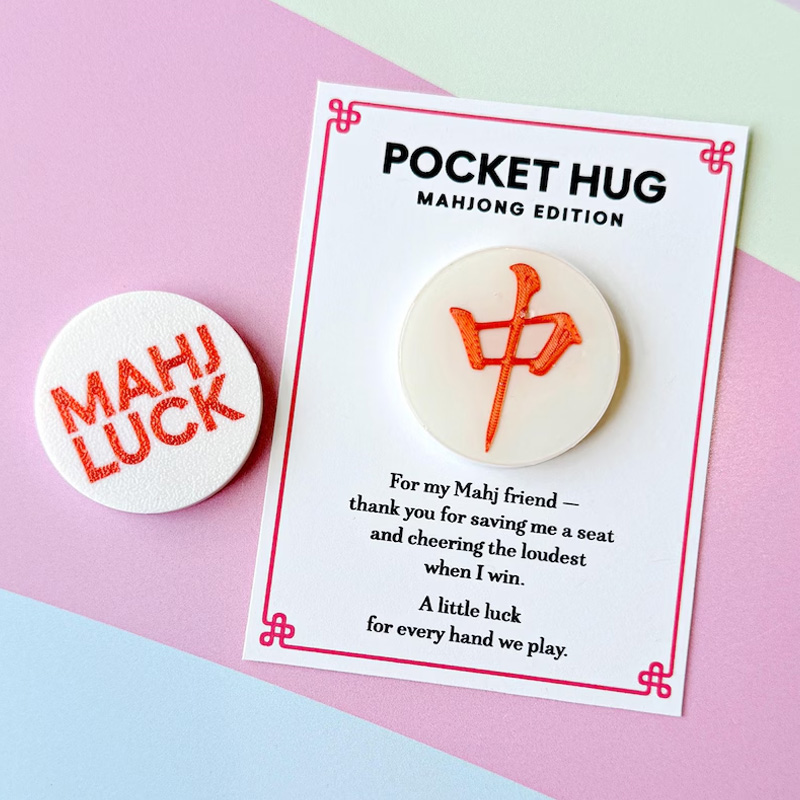 Mahjong Lucky Pocket Hug Game Night Charm for Hostess or Friends Mahjong Lover Gifts