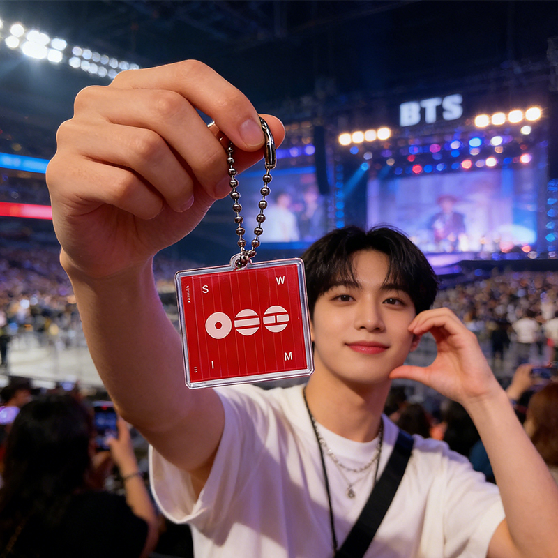 Personalized K-pop Mini CD Album Keychain 2026 World Tour Keyring for Army