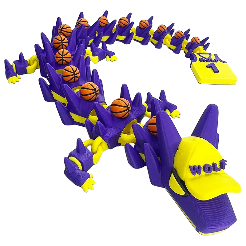 Personalized 3D Printed Basketball Dragon Toy with Custom Name and Number for Kids and Enthusiasts