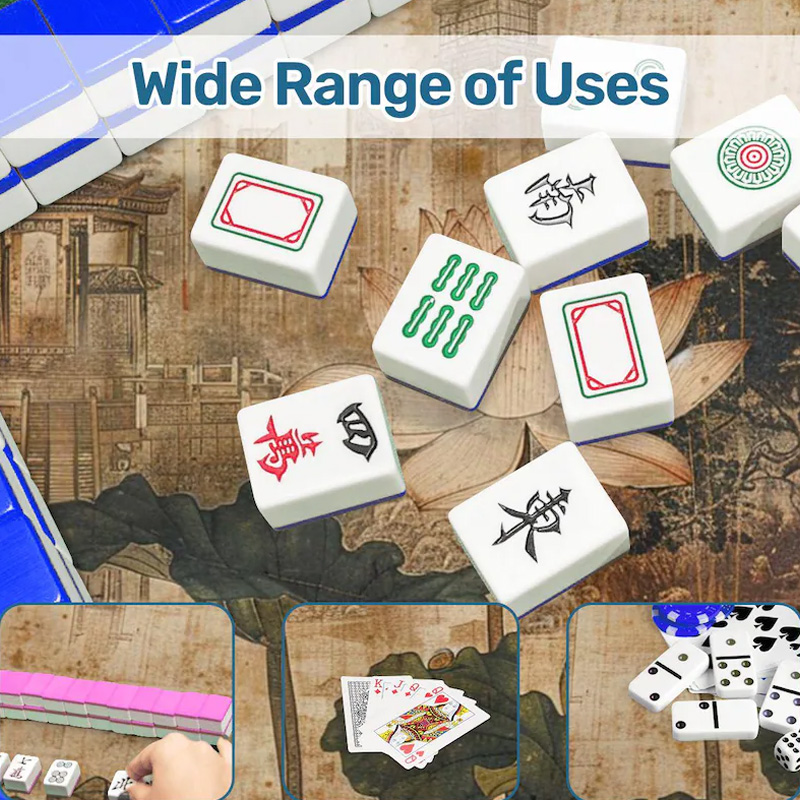 Chinoiserie Lotus Asian Pagoda Mahjong Mat Waterproof Non Slip Elegant Table Protector Gift Mahjong Mat Mahjong Lovers Gifts