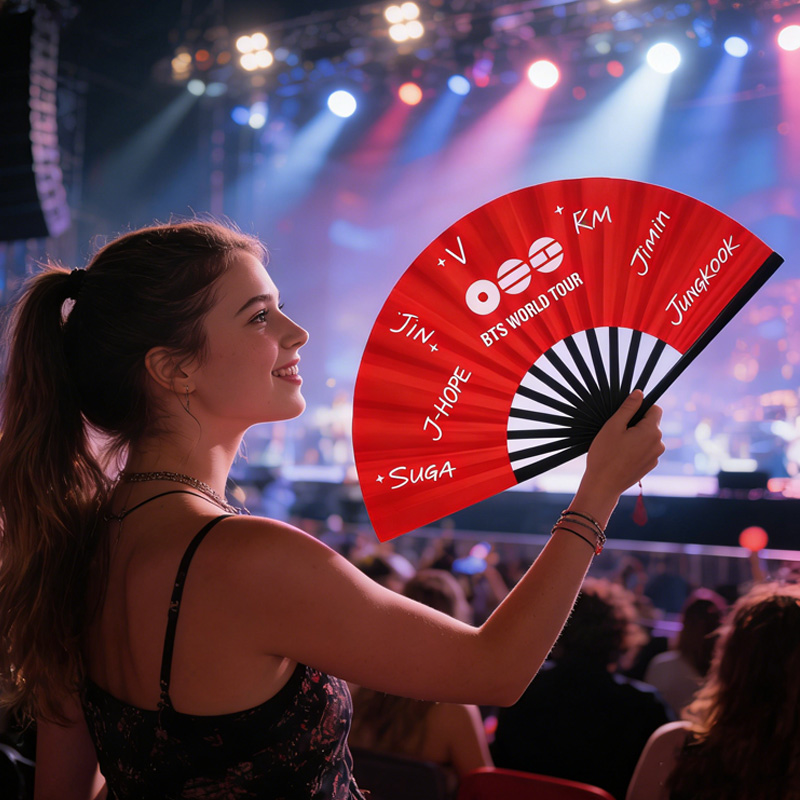 Kpop World Folding Fan Kpop World Tour Members Reusable Gift Hand Fan Kpop Fans Folding Fan