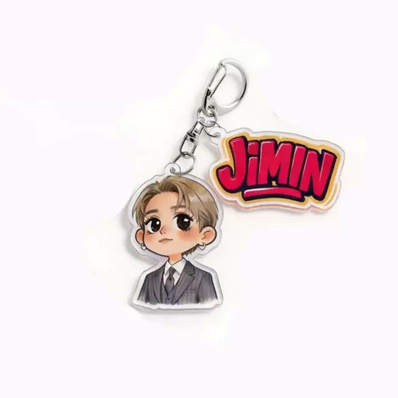 Kpop Cartoon Acrylic Keychain Logo Pendant Cute Travel Bag Charm Creative Gift for Music Lovers Unique Accessory Kpop Fans Keychain
