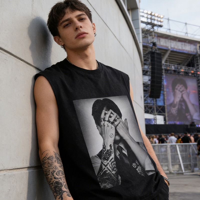 Personalized Jungkook Tattoo Portrait Vintage Wash Tank Top Kpop ARMY Gift