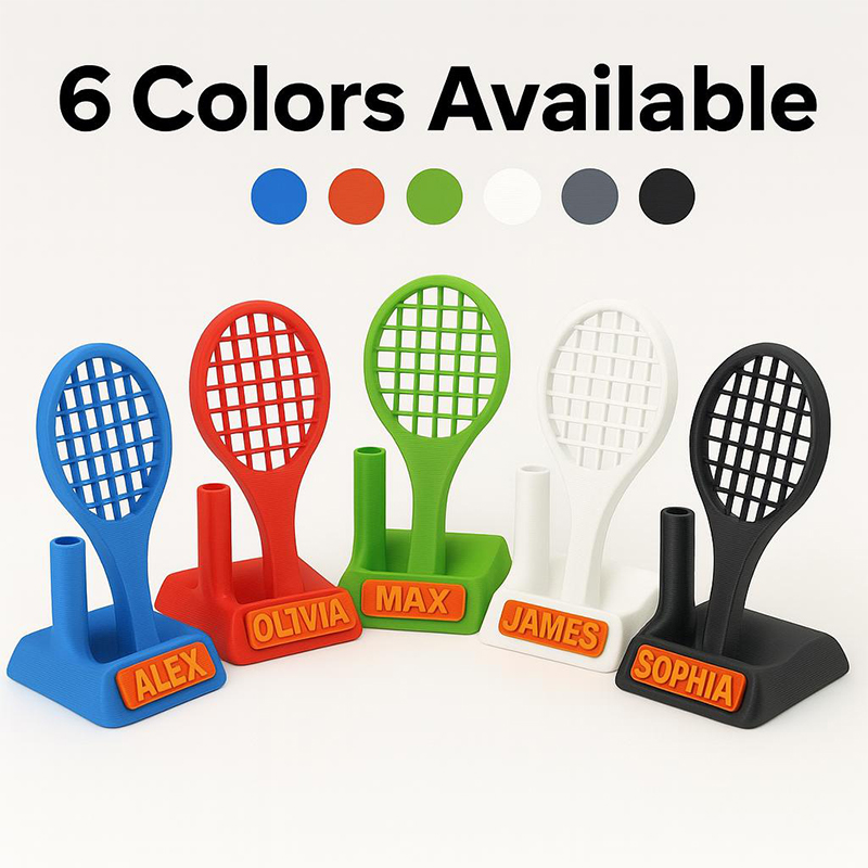 Personalized 3D Printed Tennis Desk Organizer with Phone Stand and Custom Name for Tennis Lovers
