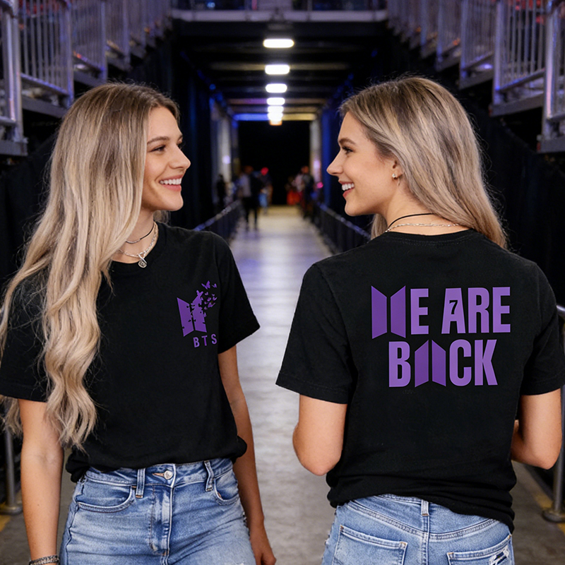 Personalized We Are Back Graphic T-Shirt K-Pop 2026 World Tour Shirt for Fans
