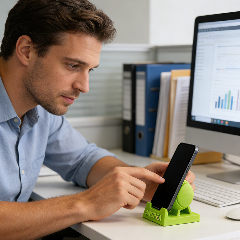 Personalized Tennis Ball 3D-Printed Phone Stand with Custom Name for Tennis Enthusiasts 