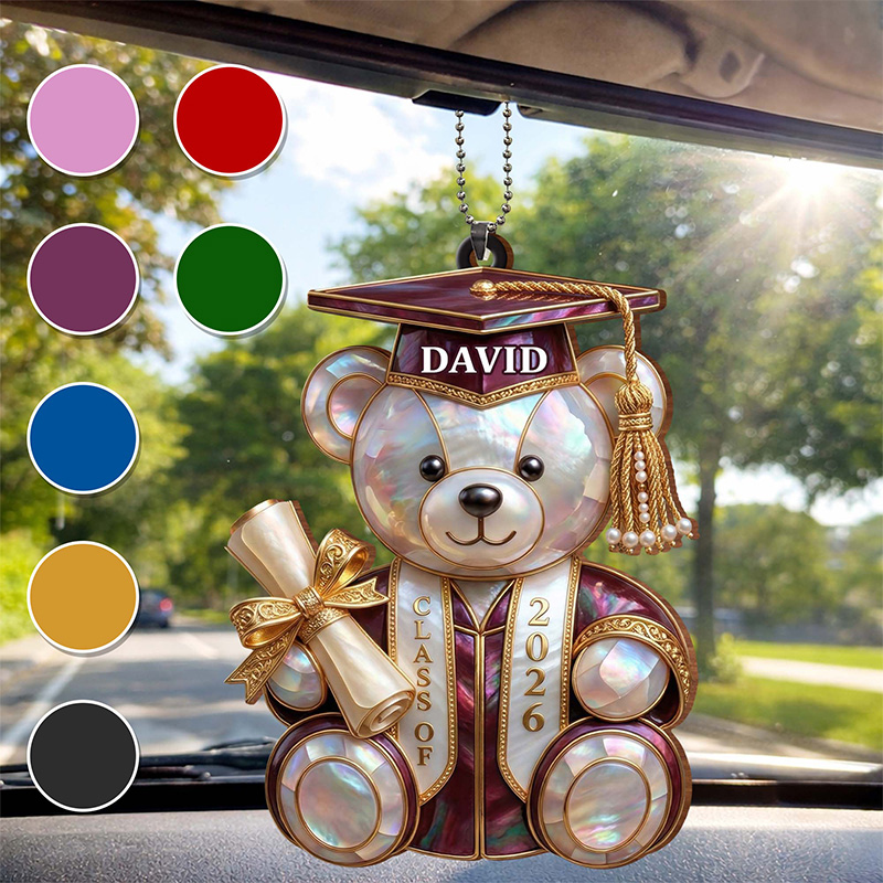 Personalized Class Of Graduation Bear Ornament Acrylic Ornament Gift for Students