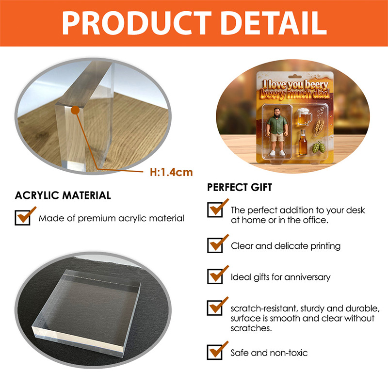 Personalized Father Custom Shaped Acrylic Plaque Father Gift Idea Beer Lover Gift